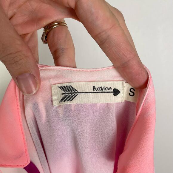 Buddy Love | Gigi Berry Colada Pink Purple Tie Dye Criss Cross Strap Peplum Tank - Picture 6 of 7